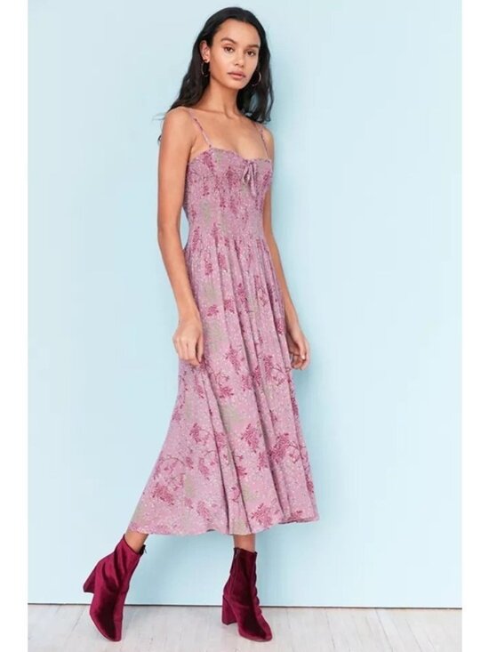 Urban Outfitters Dresses & Skirts - URBAN OUTFITTERS Kimchi Blue Smocked Midi Sundress in Purple Floral (M/L)
